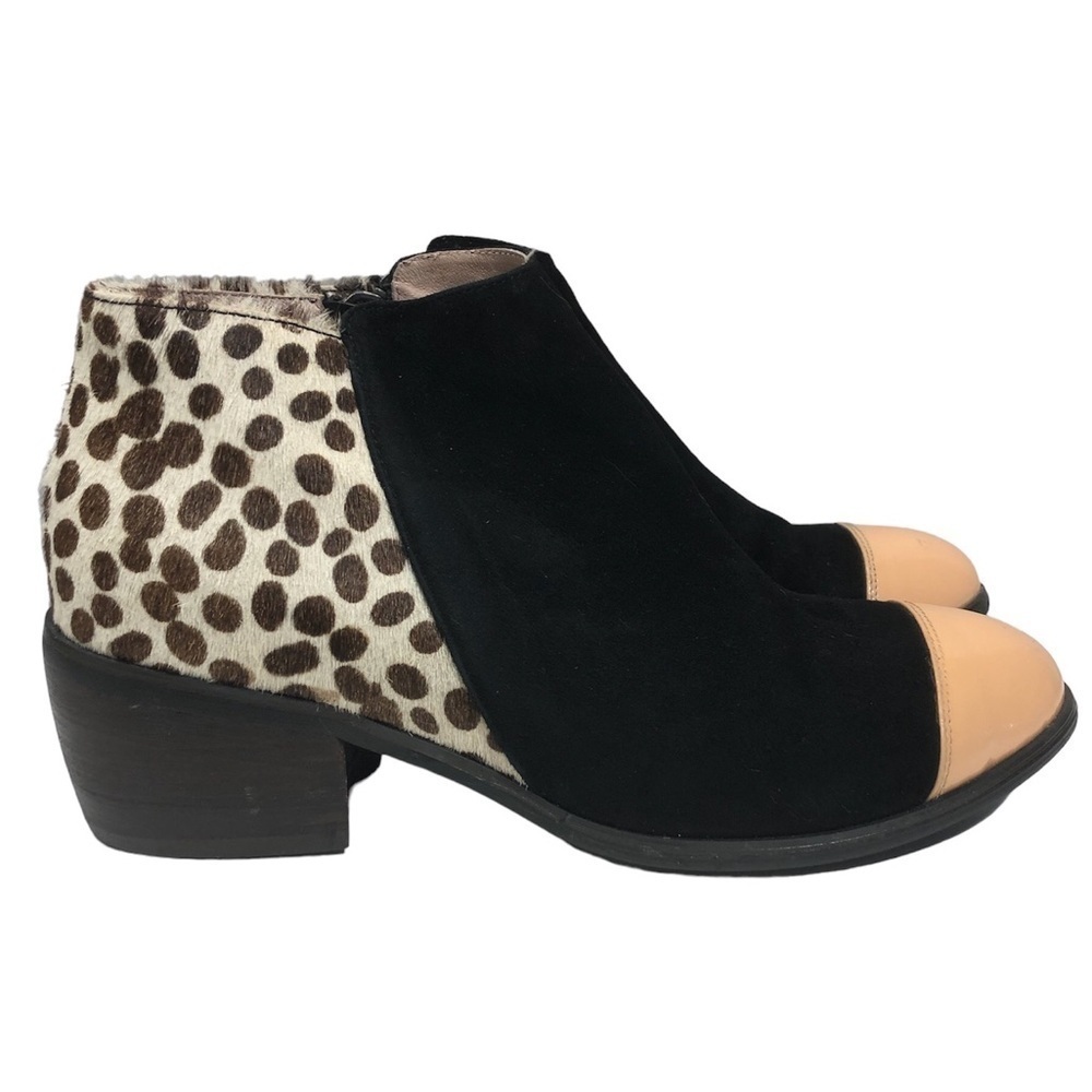 SHOE The Bear Lili Pony Leather Multi Tone Ankle Boots, size 5.5